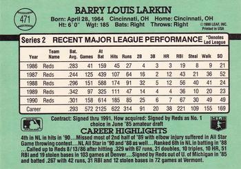 1991 Donruss #471 Barry Larkin Back