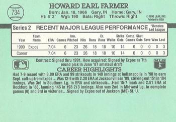 1991 Donruss #734 Howard Farmer Back