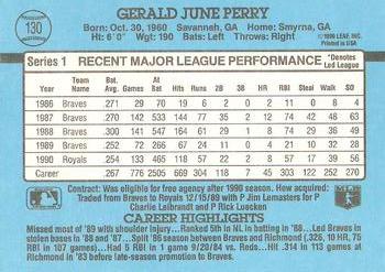 1991 Donruss #130 Gerald Perry Back