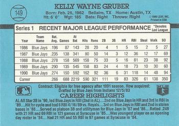 1991 Donruss #149 Kelly Gruber Back