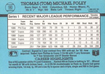 1991 Donruss #180 Tom Foley Back