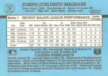 1991 Donruss #295 Joe Magrane Back
