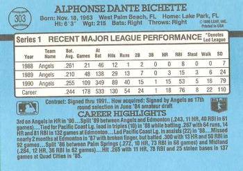 1991 Donruss #303 Dante Bichette Back