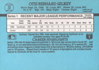 1991 Donruss #30 Bernard Gilkey Back