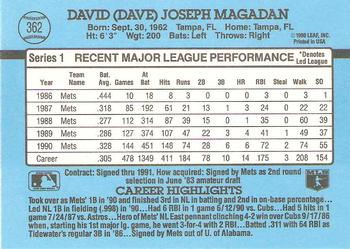 1991 Donruss #362 Dave Magadan Back