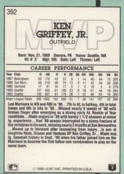 1991 Donruss #392 Ken Griffey Jr. Back