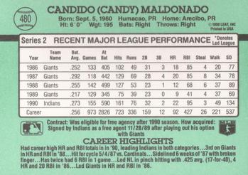 1991 Donruss #480 Candy Maldonado Back