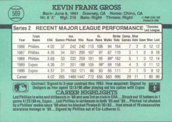 1991 Donruss #569 Kevin Gross Back