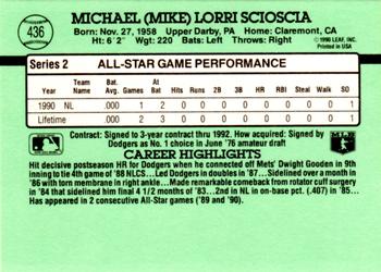 1991 Donruss #436 Mike Scioscia Back