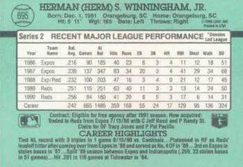 1991 Donruss #695 Herm Winningham Back