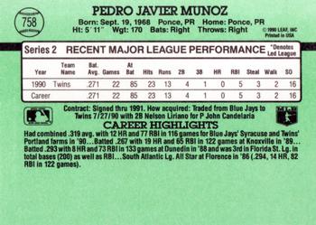 1991 Donruss #758 Pedro Munoz Back