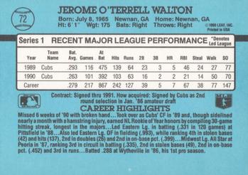 1991 Donruss #72 Jerome Walton Back