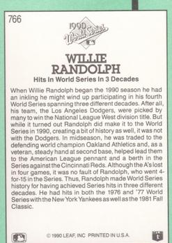 1991 Donruss #766 Willie Randolph Back