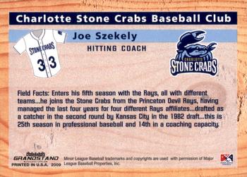 2009 Grandstand Charlotte Stone Crabs #NNO Joe Szekely Back