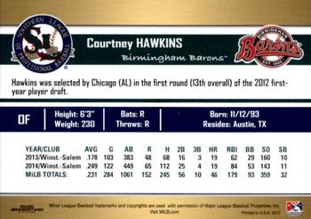 2015 Grandstand Southern League Top Prospects #NNO Courtney Hawkins Back