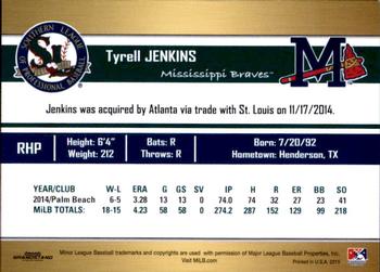 2015 Grandstand Southern League Top Prospects #NNO Tyrell Jenkins Back