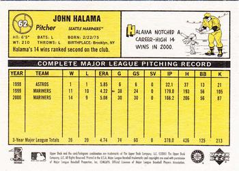 2001 Upper Deck Vintage #62 John Halama Back