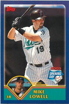 2003 Topps Opening Day - Mini Stickers #NNO Mike Lowell Front