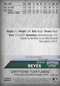 2017 Choice Daytona Tortugas #21 Jesus Reyes Back