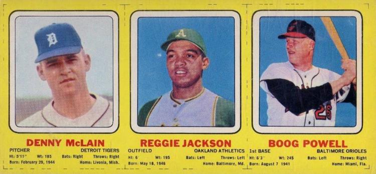 1970 Transogram Statues Cards - Panels #NNO Denny McLain / Reggie Jackson / Boog Powell Front