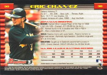 2002 Bowman #30 Eric Chavez Back