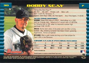 2002 Bowman #313 Bobby Seay Back