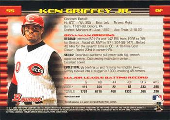 2002 Bowman #55 Ken Griffey Jr. Back
