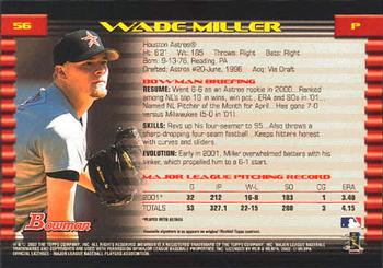 2002 Bowman #56 Wade Miller Back