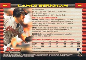 2002 Bowman #69 Lance Berkman Back
