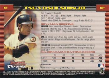 2002 Bowman Chrome #12 Tsuyoshi Shinjo Back
