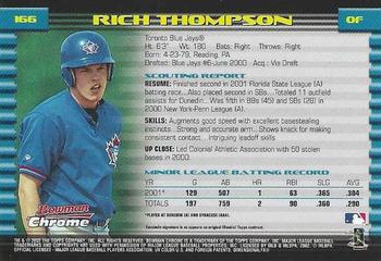 2002 Bowman Chrome #166 Rich Thompson Back