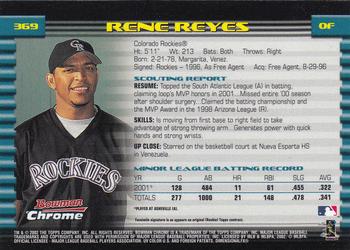 2002 Bowman Chrome #369 Rene Reyes Back