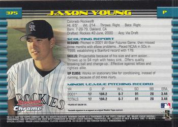 2002 Bowman Chrome #375 Jason Young Back