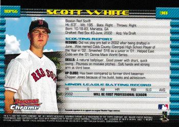 2002 Bowman Draft Picks & Prospects - Chrome #BDP66 Scott White Back