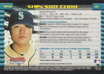 2002 Bowman Draft Picks & Prospects - Chrome #BDP162 Shin-Soo Choo Back