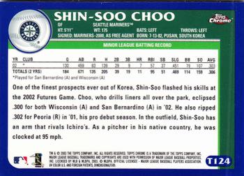 2003 Topps Traded & Rookies - Chrome #T124 Shin-Soo Choo Back