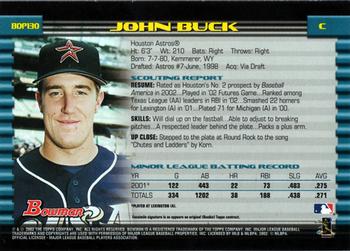 2002 Bowman Draft Picks & Prospects #BDP130 John Buck Back