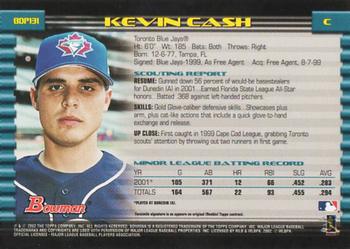2002 Bowman Draft Picks & Prospects #BDP131 Kevin Cash Back