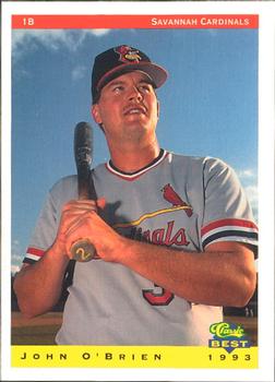 1993 Classic Best Savannah Cardinals #20 John O'Brien Front
