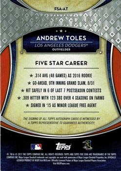 2017 Topps Five Star #FSA-AT Andrew Toles Back