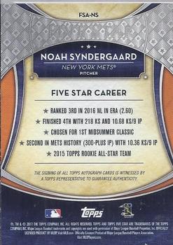 2017 Topps Five Star #FSA-NS Noah Syndergaard Back