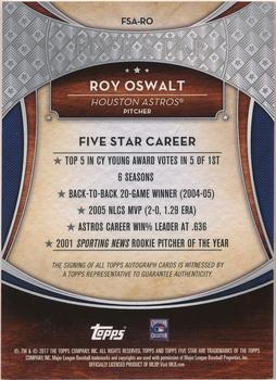 2017 Topps Five Star #FSA-RO Roy Oswalt Back