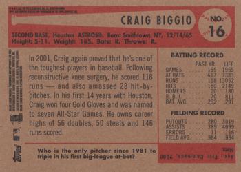 2002 Bowman Heritage #16 Craig Biggio Back
