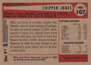 2002 Bowman Heritage #107 Chipper Jones Back