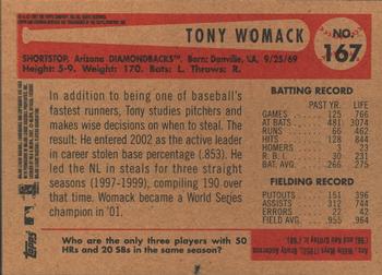 2002 Bowman Heritage #167 Tony Womack Back