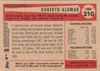 2002 Bowman Heritage #210 Roberto Alomar Back