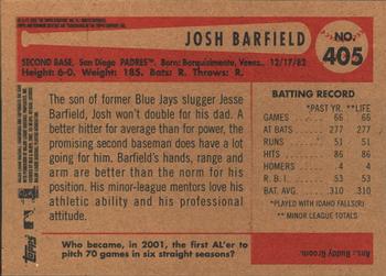 2002 Bowman Heritage #405 Josh Barfield Back