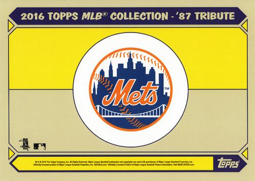 2016 Topps MLB Collection '87 Tribute New York Mets 5x7 #NNO Matt Harvey Back