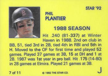 1992 Star Phil Plantier #7 Phil Plantier Back