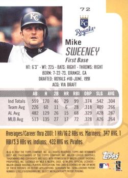 2002 Bowman's Best #72 Mike Sweeney Back